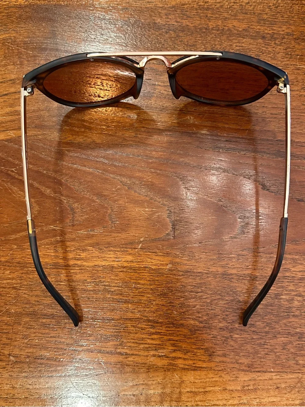 Women’s Tortoise Shell Round Sunglasses, Gold/Brown
